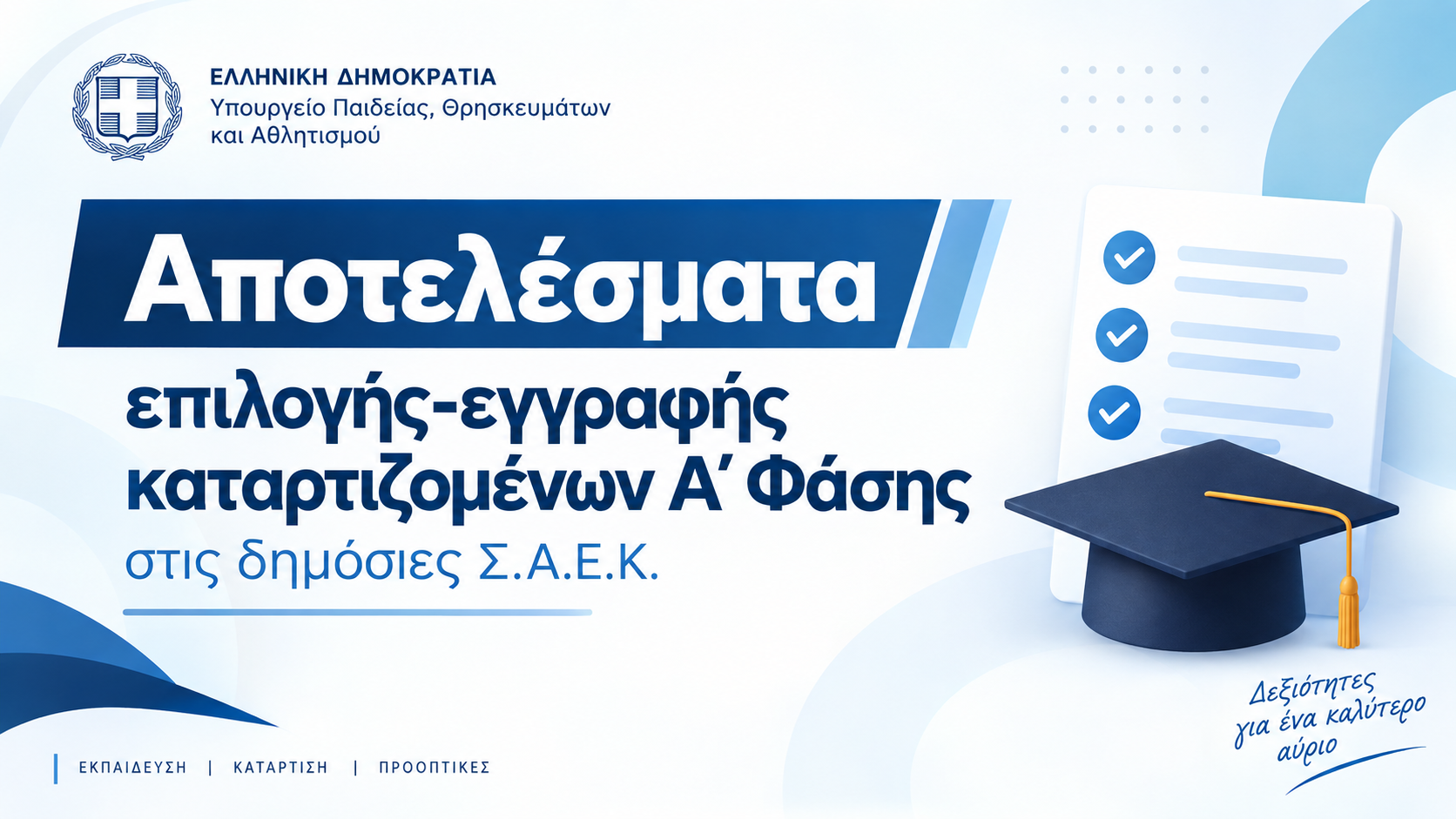 αποτελέσματα αιτήσεων εγγραφών σαεκ α φάσης